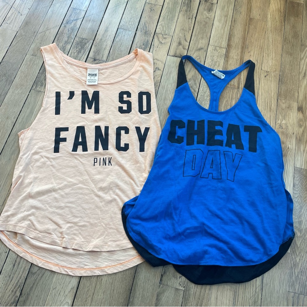 Victoria secret pink athletic tank top bundle size small